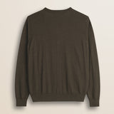 Cardigan in Cotone e Lana con Bottoni  retro - Chocolate