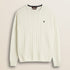 Maglione Girocollo a Trecce in Lambswool  fronte - Gardenia