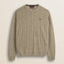 Maglione Girocollo a Trecce in Lambswool  fronte - Sand