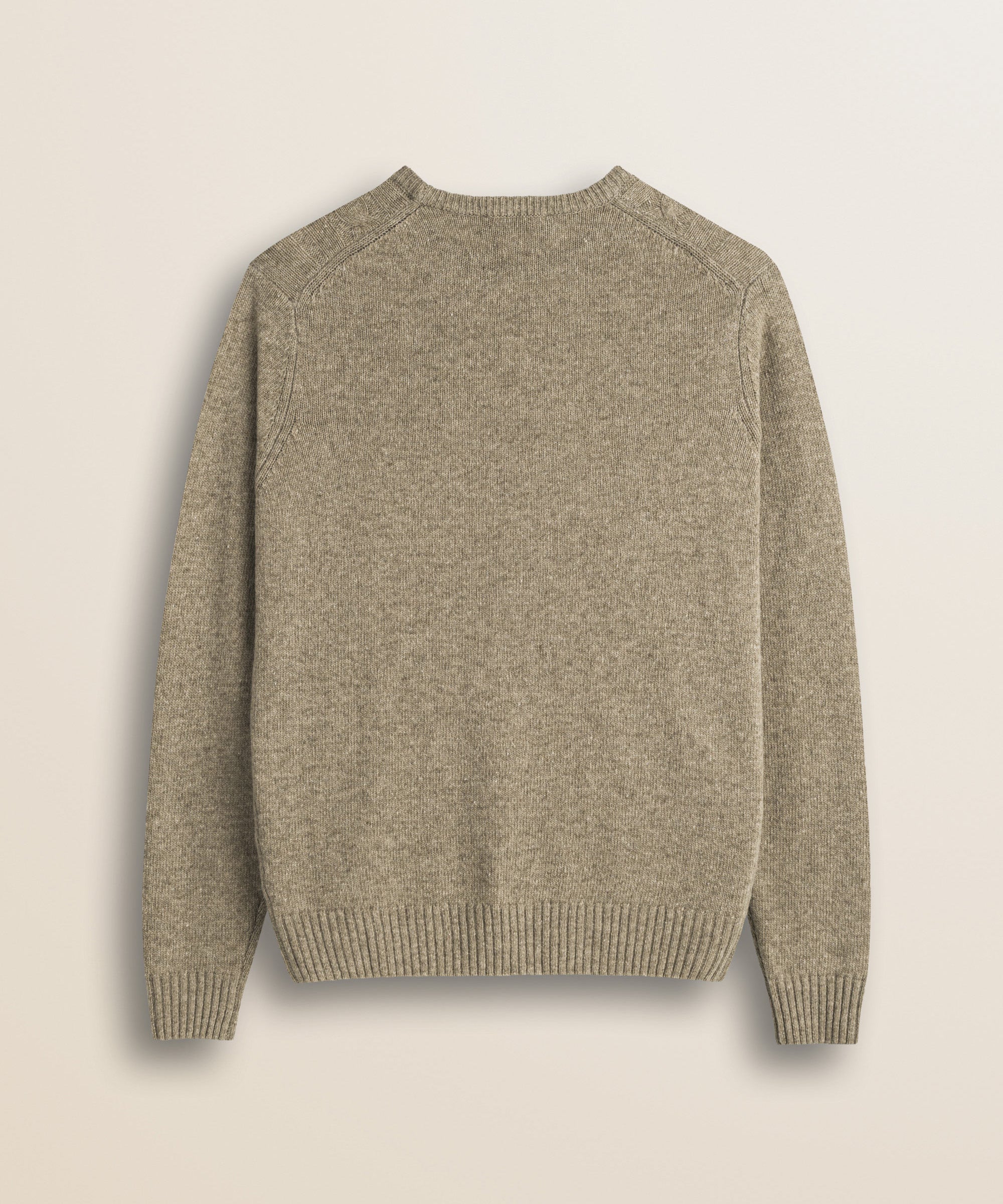 Maglione Girocollo a Trecce in Lambswool  retro - Sand