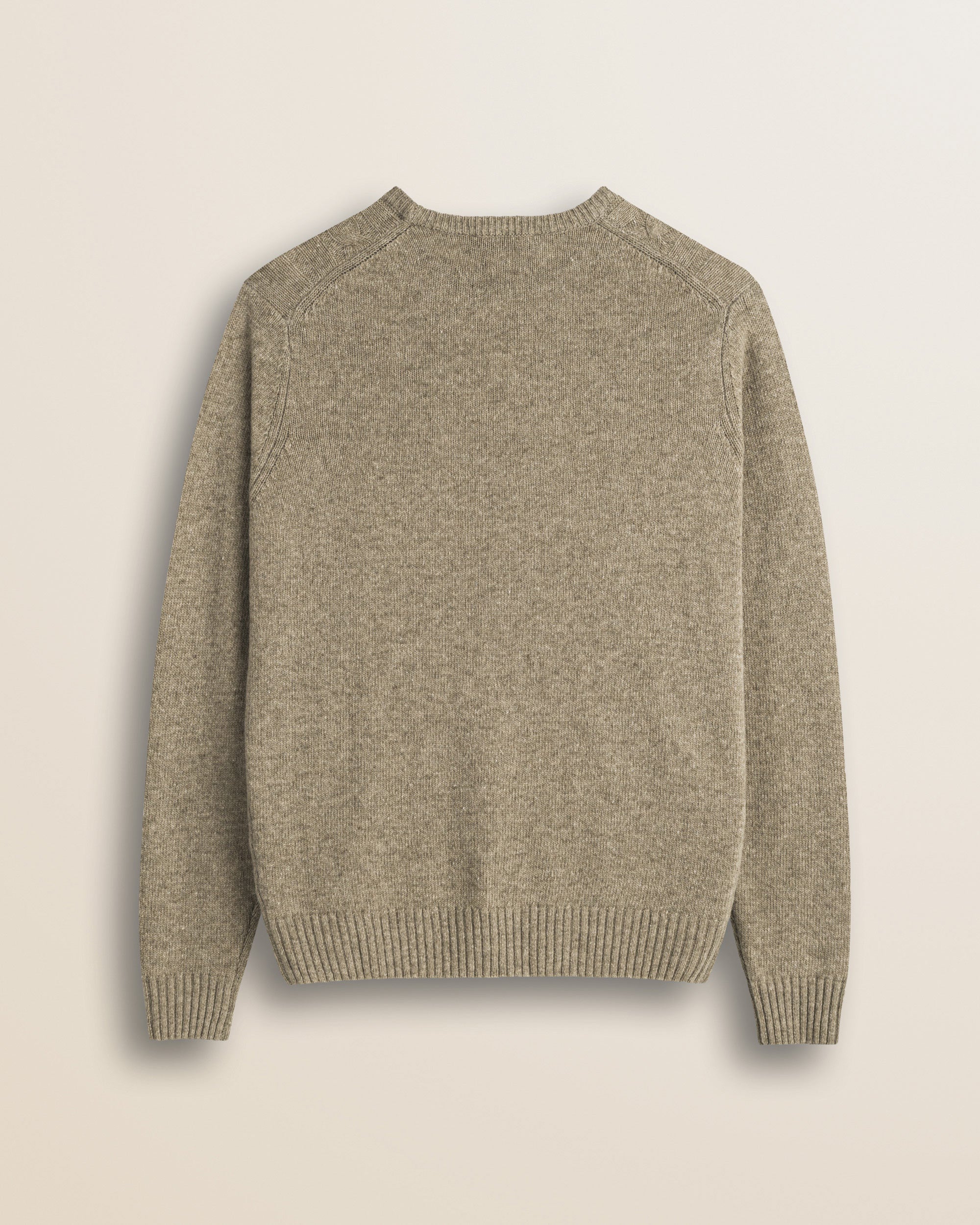 Maglione Girocollo a Trecce in Lambswool  retro - Sand
