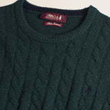 Maglione Girocollo a Trecce in Lambswool  dettaglio - Ponderosa Pine