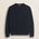Maglione Girocollo a Trecce in Lambswool  fronte - Navy Blue