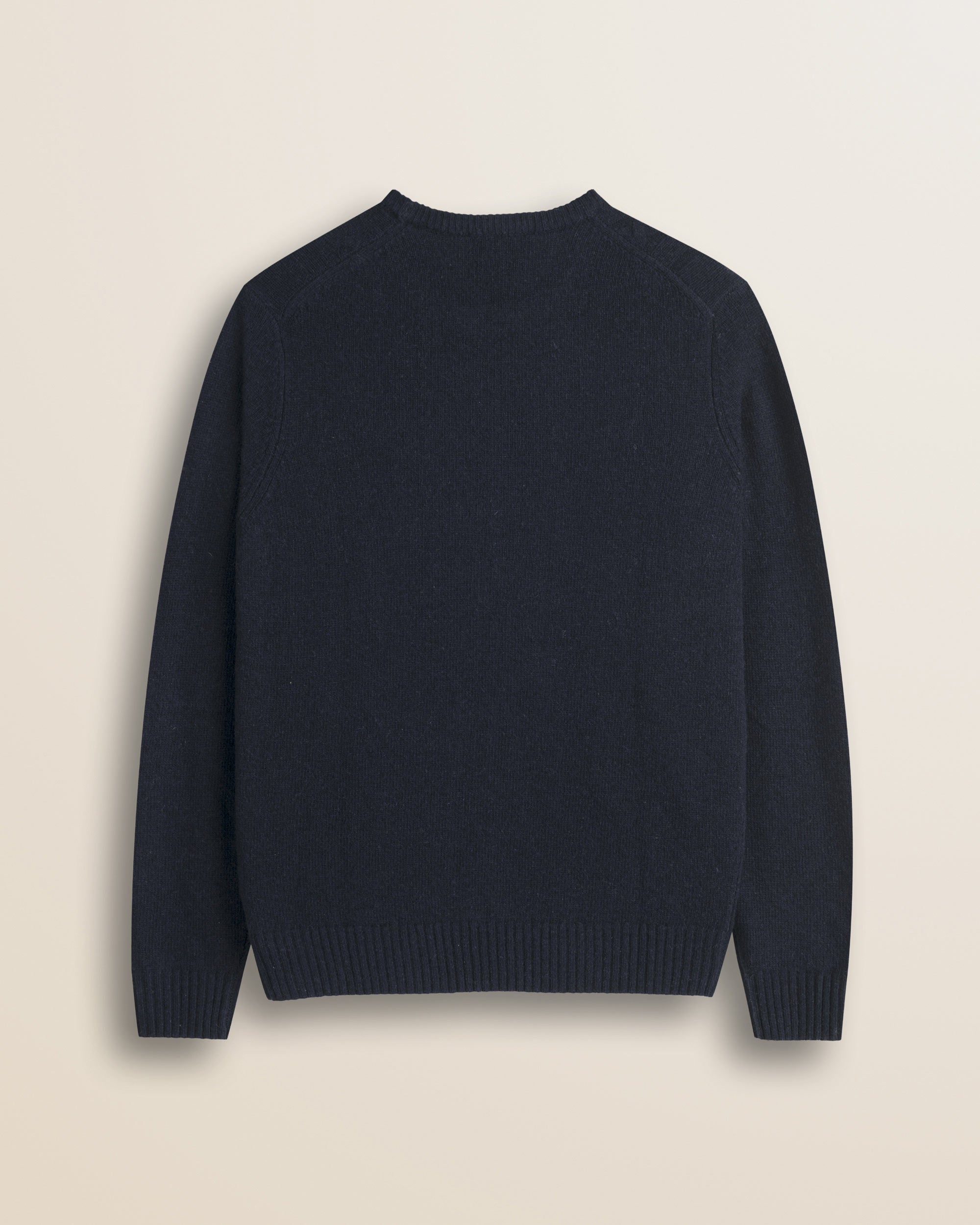 Maglione Girocollo a Trecce in Lambswool  retro - Navy Blue