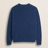 Maglione Girocollo a Trecce in Lambswool  retro - Medium Blue