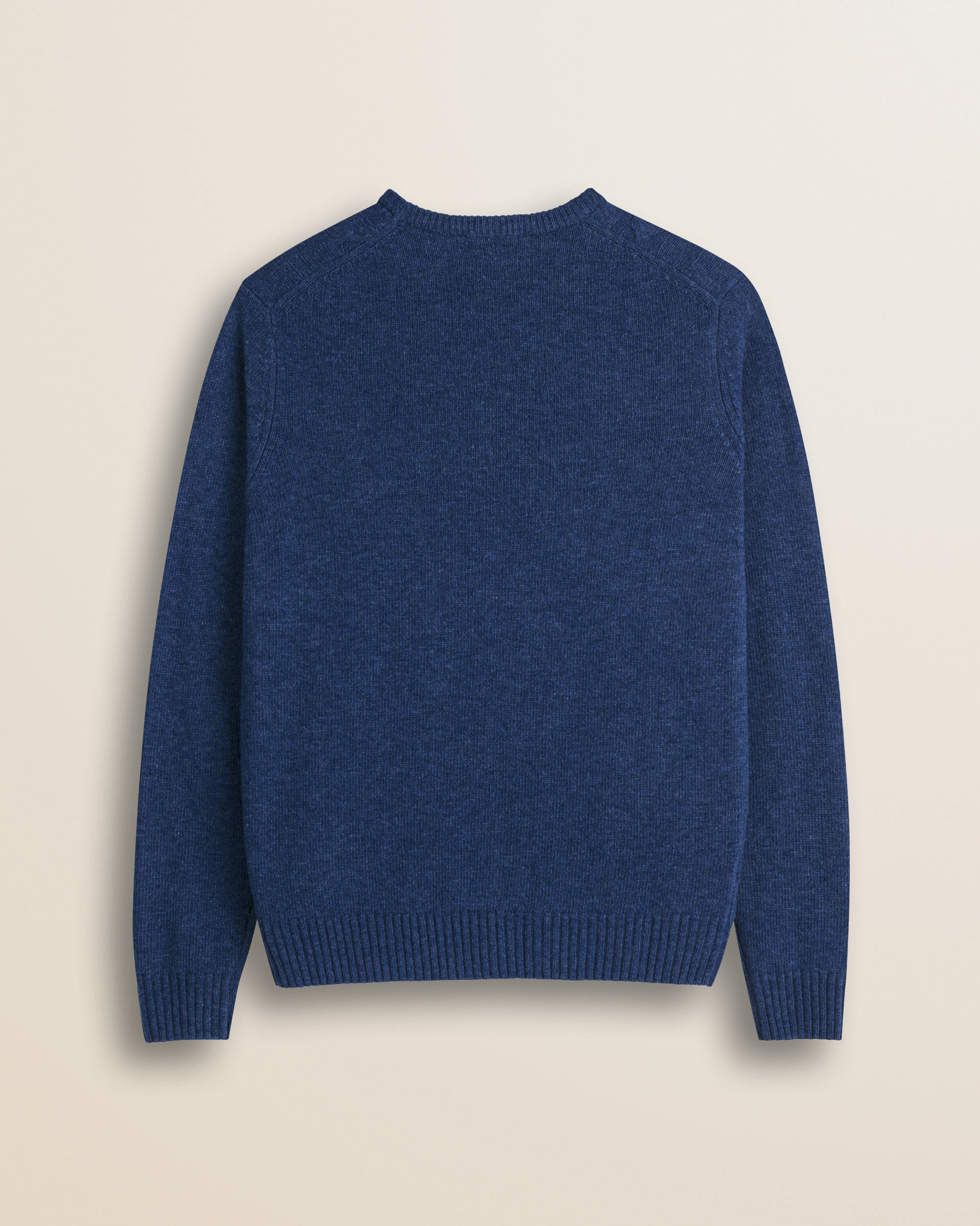 Maglione Girocollo a Trecce in Lambswool  retro - Medium Blue