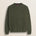 Maglione Girocollo a Trecce in Lambswool  fronte - Olive Night