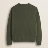 Maglione Girocollo a Trecce in Lambswool  retro - Olive Night