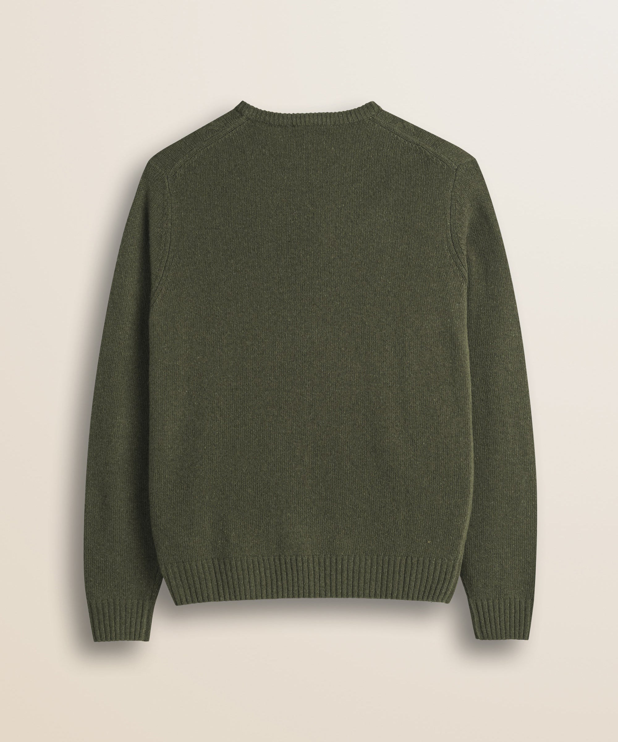 Maglione Girocollo a Trecce in Lambswool  retro - Olive Night