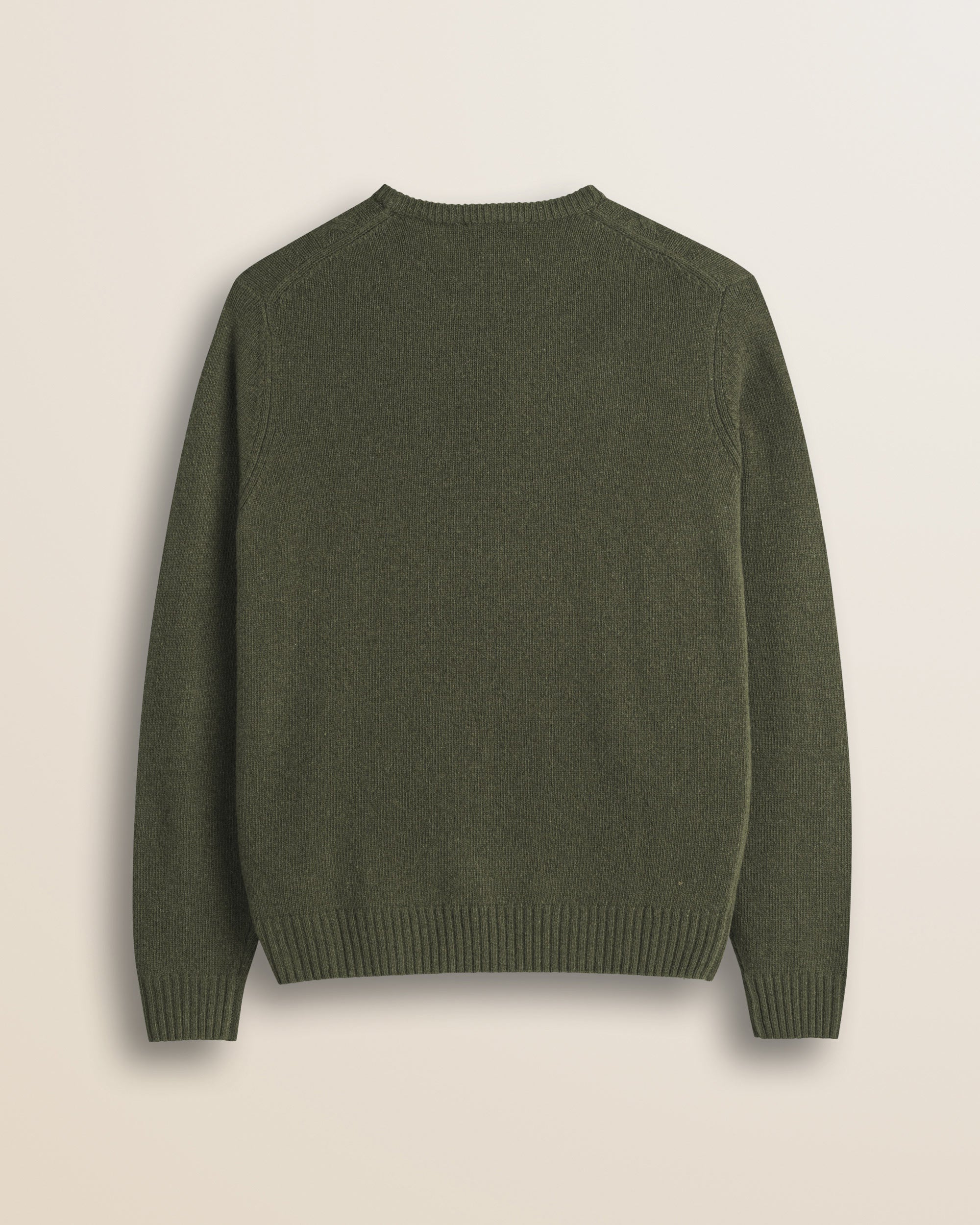Maglione Girocollo a Trecce in Lambswool  retro - Olive Night