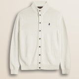 Cardigan in Cotone e Lana Collo in Piedi  fronte - Gardenia
