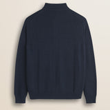 Cardigan in Cotone e Lana Collo in Piedi  retro - Navy Blue