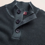 Maglione Camionneur a Costine Acid Wash dettaglio - Black