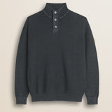 Maglione Camionneur a Costine Acid Wash fronte - Black
