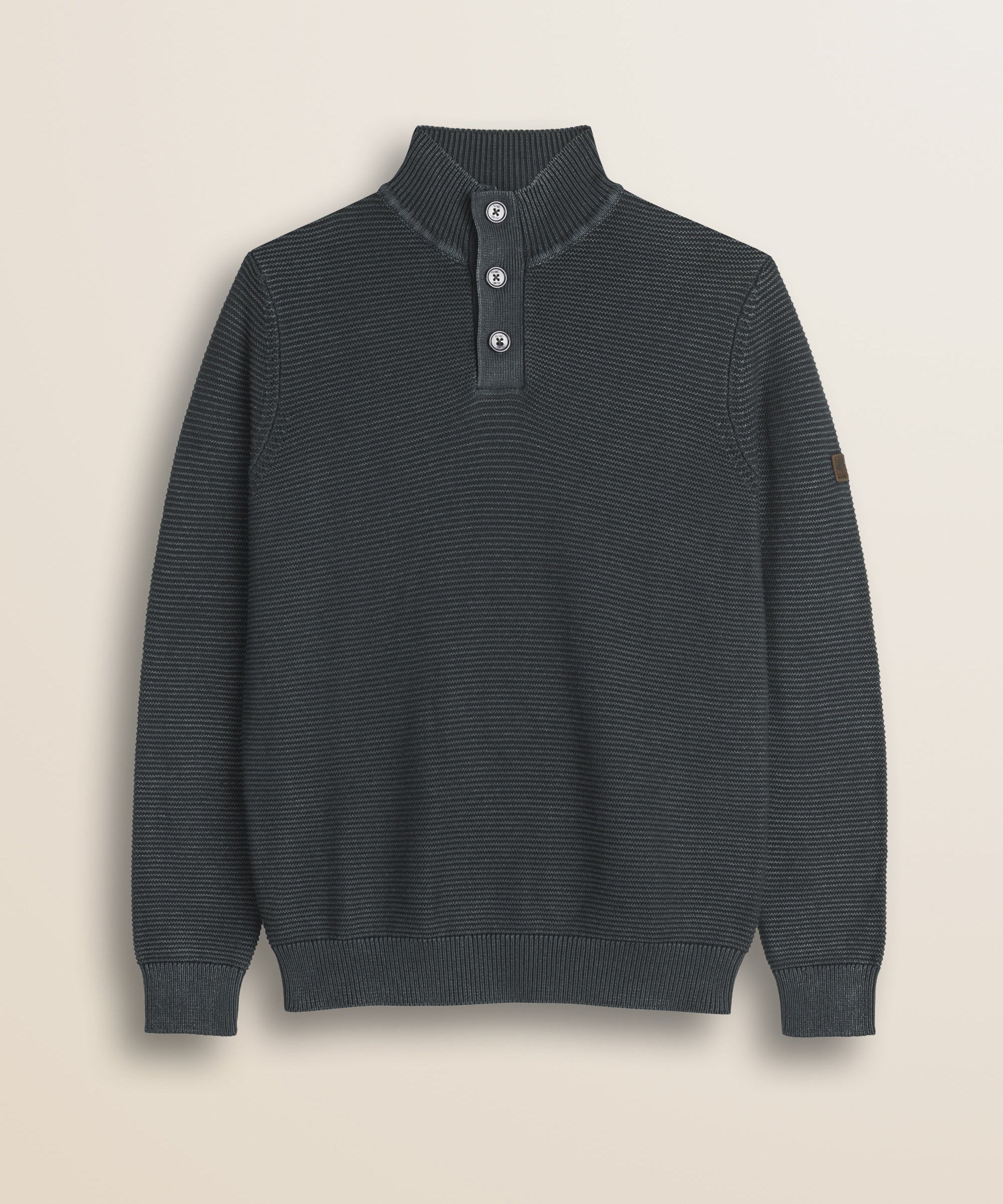 Maglione Camionneur a Costine Acid Wash fronte - Black