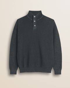 Maglione Camionneur a Costine Acid Wash fronte - Black