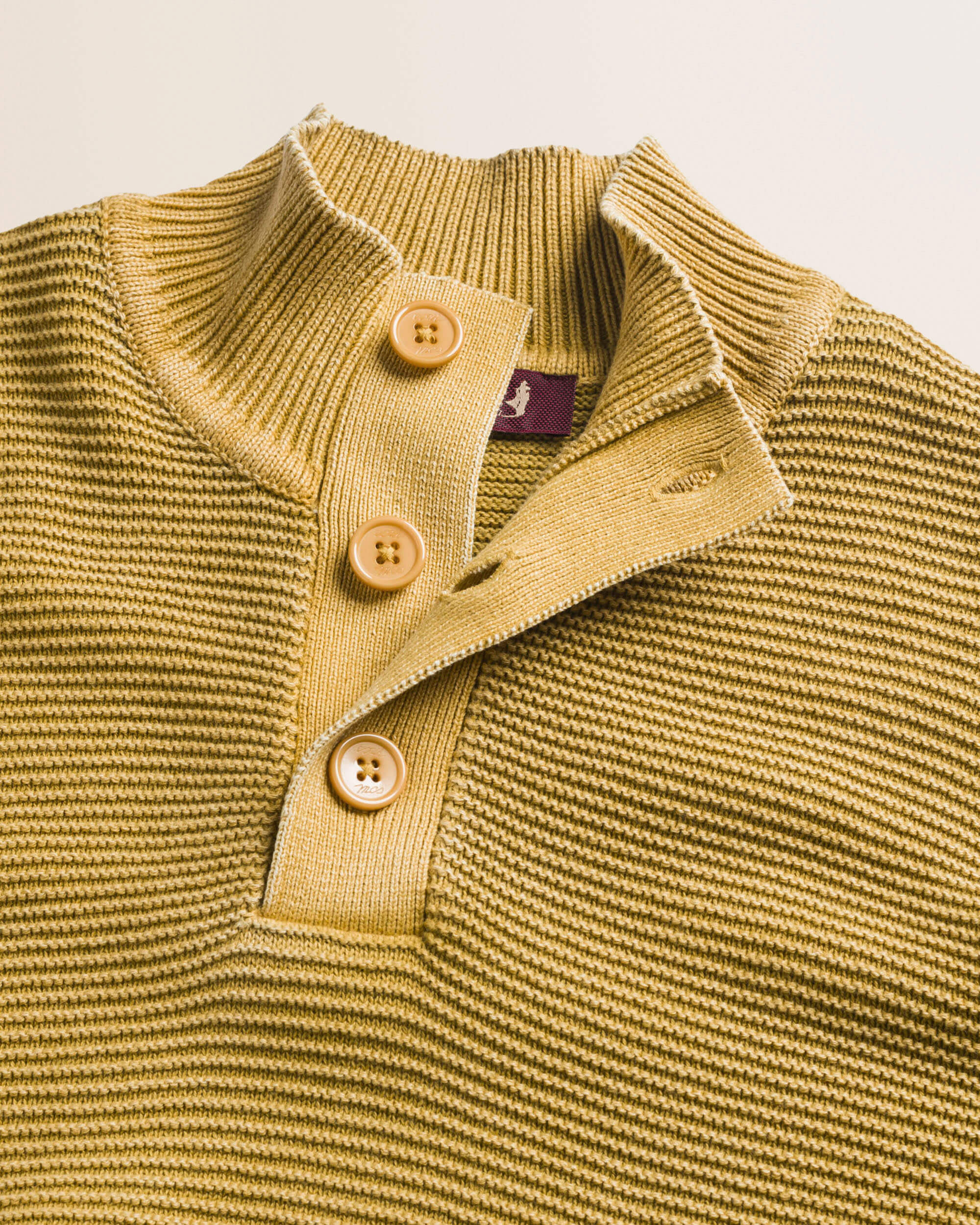 Maglione Camionneur a Costine Acid Wash dettaglio - Chai Tea