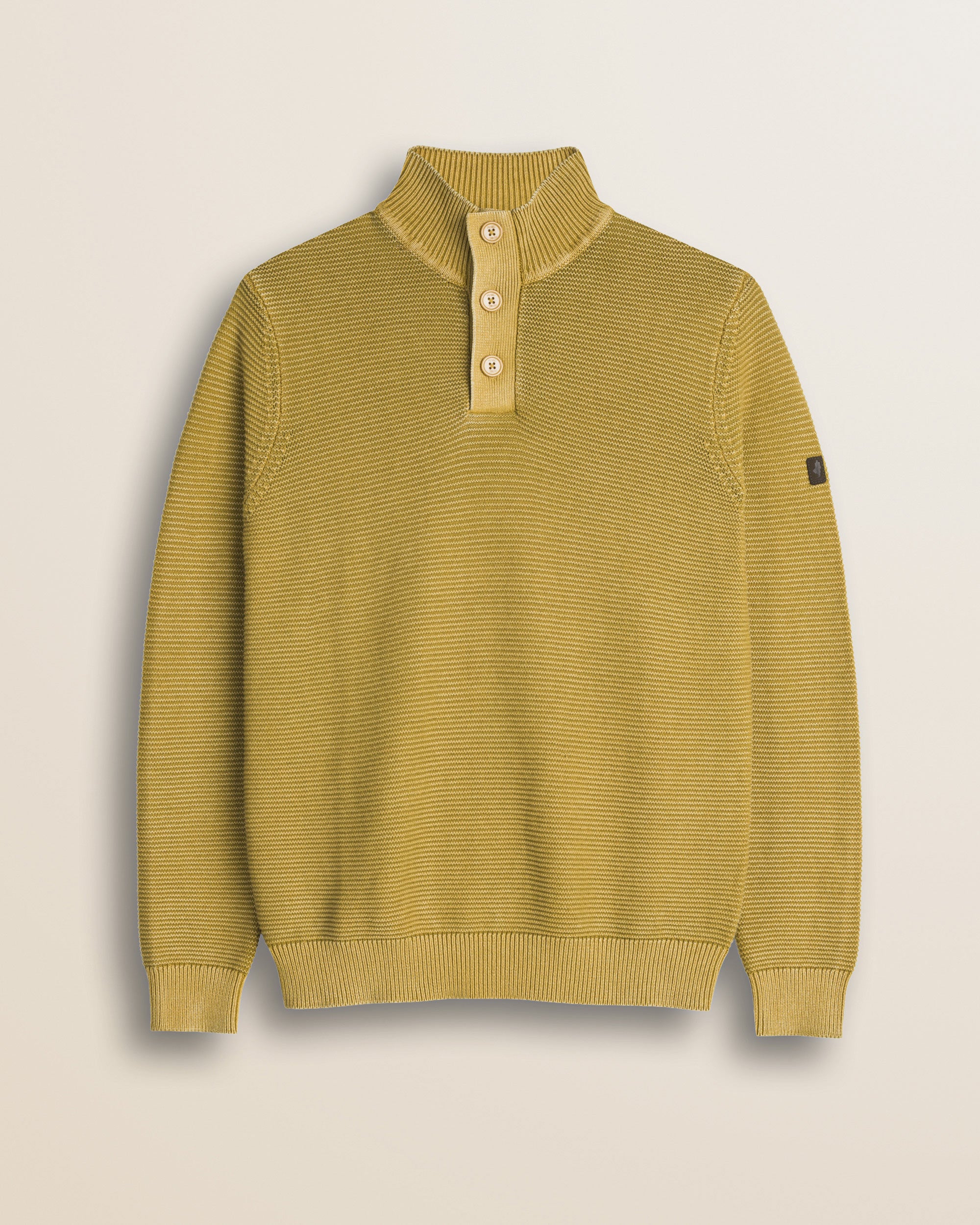 Maglione Camionneur a Costine Acid Wash fronte - Chai Tea