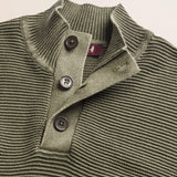 Maglione Camionneur a Costine Acid Wash dettaglio - Olive Night