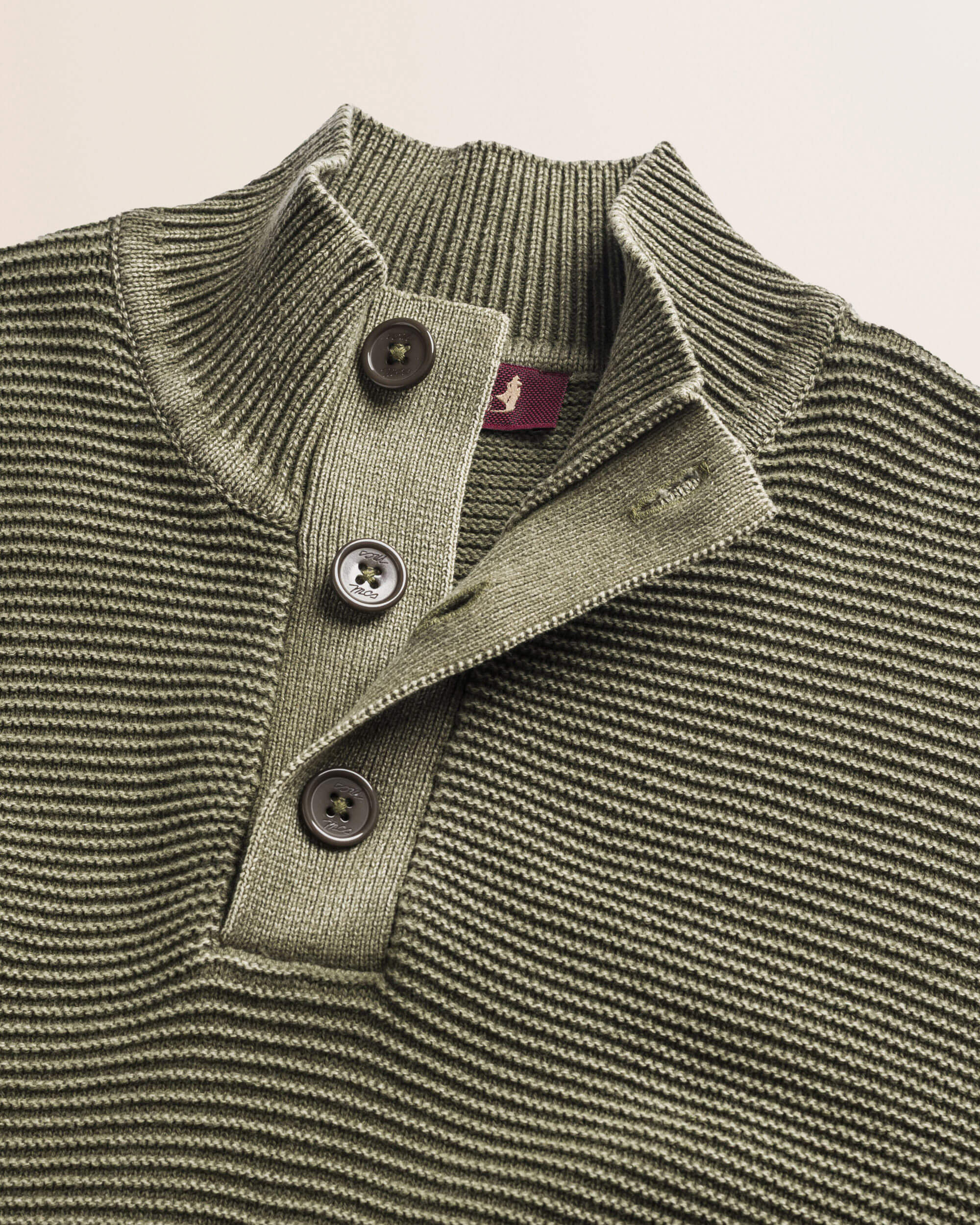 Maglione Camionneur a Costine Acid Wash dettaglio - Olive Night