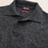 Maglione Polo in Lambswool Mouliné  dettaglio - Charcol