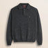 Maglione Polo in Lambswool Mouliné  fronte - Charcol