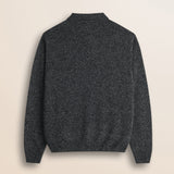 Maglione Polo in Lambswool Mouliné  retro - Charcol
