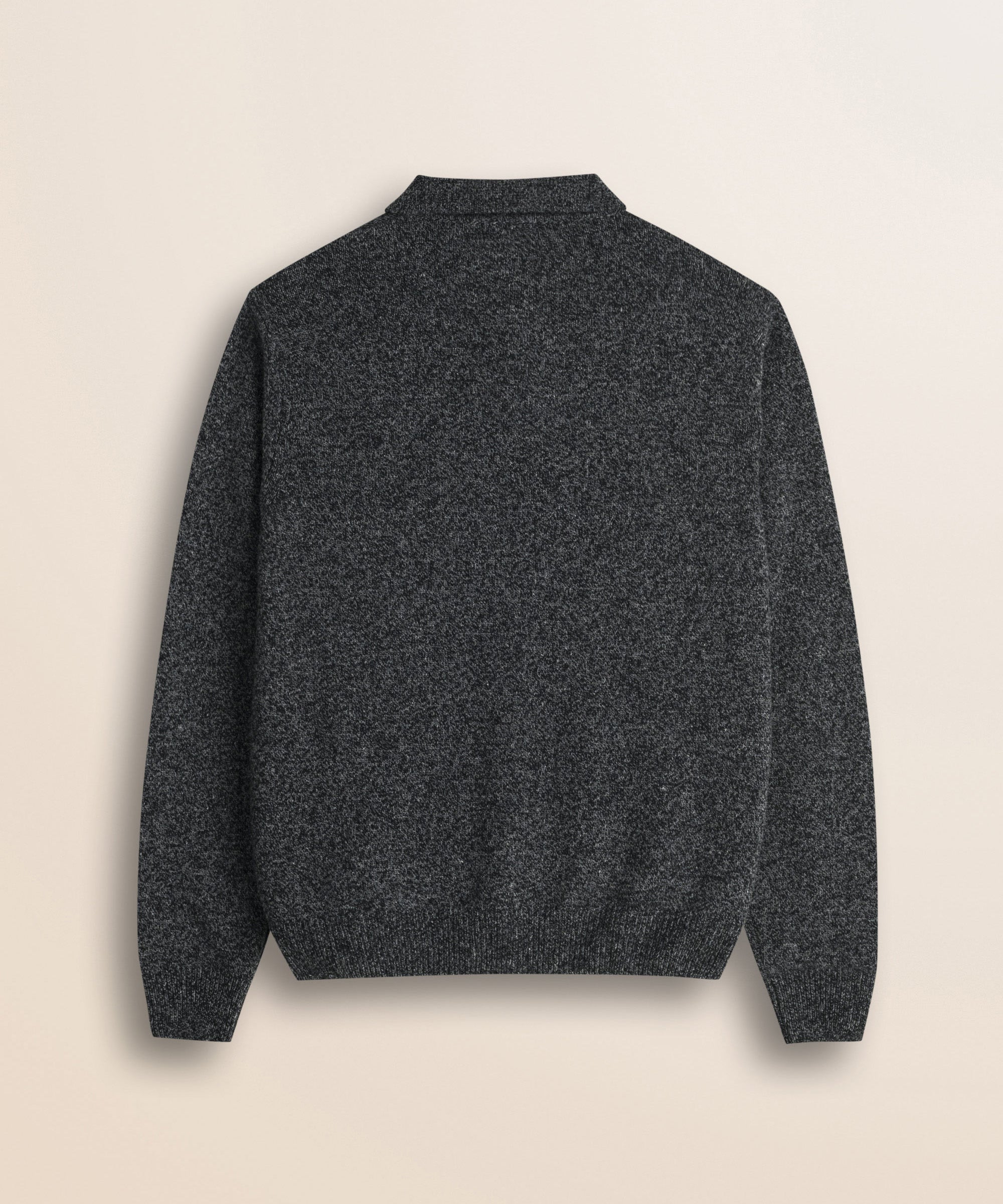Maglione Polo in Lambswool Mouliné  retro - Charcol