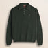 Maglione Polo in Lambswool Mouliné  fronte - Olive Night