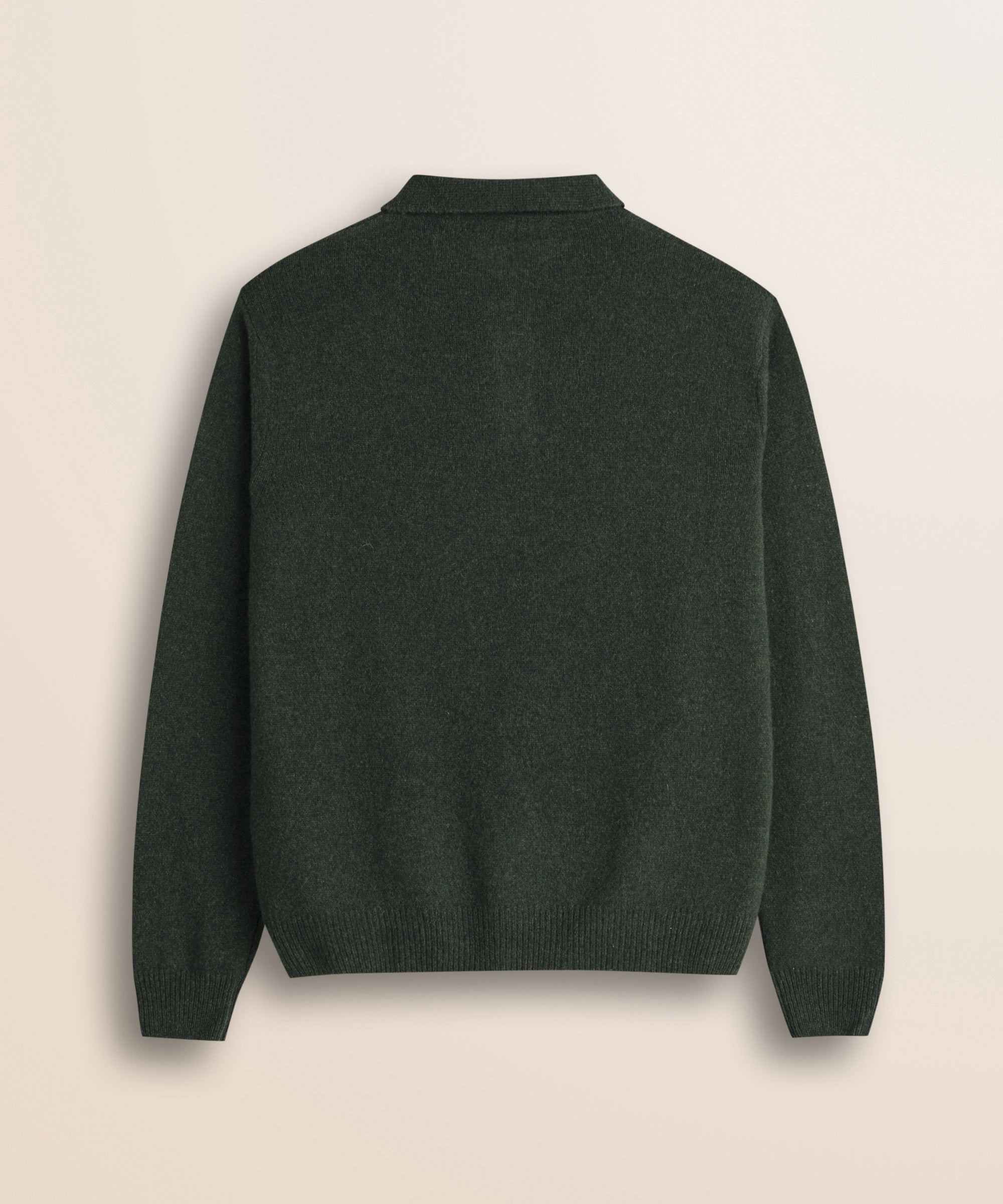 Maglione Polo in Lambswool Mouliné  retro - Olive Night