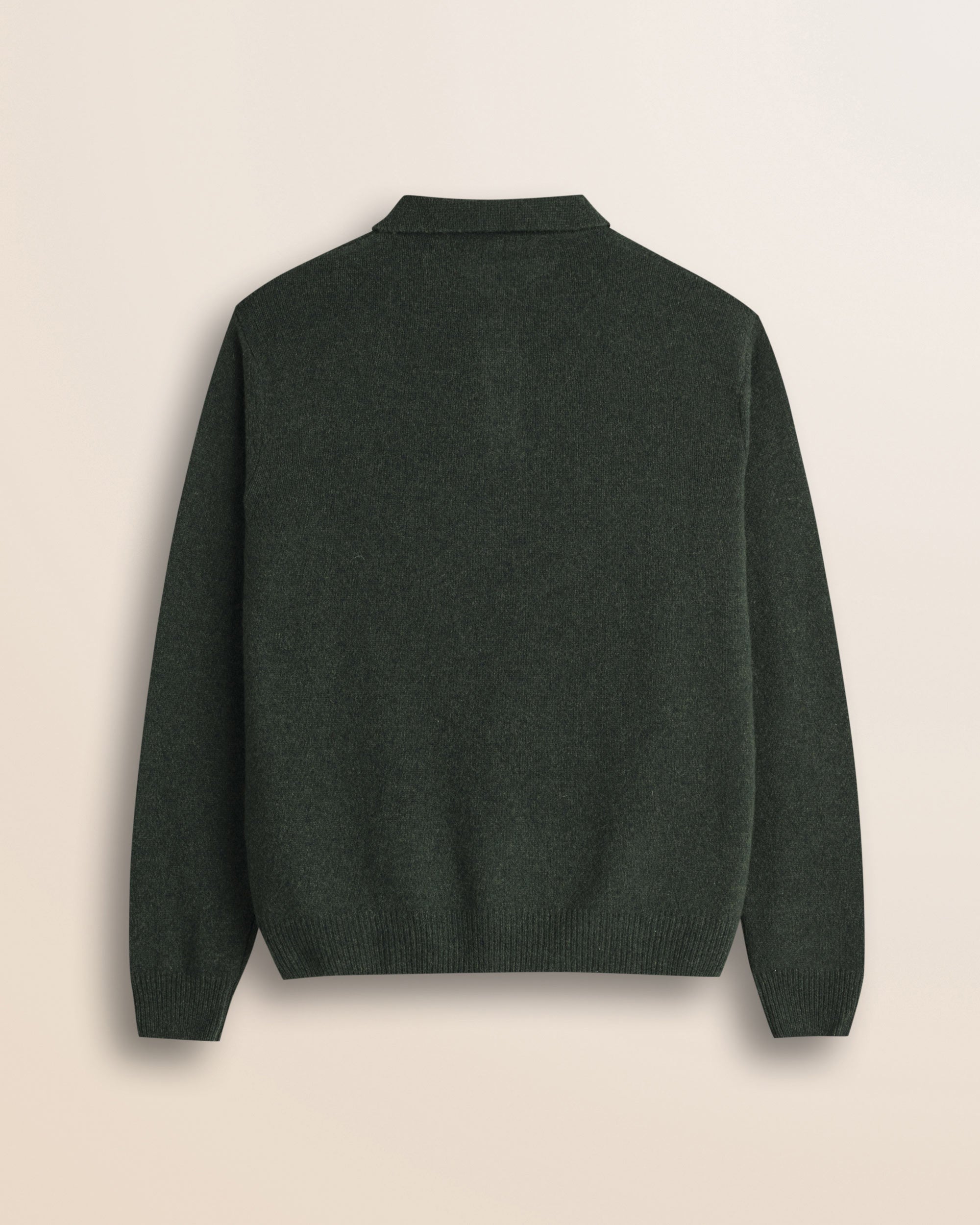 Maglione Polo in Lambswool Mouliné  retro - Olive Night