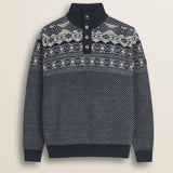 Maglione Fair Isle con Collo Camionista fronte - Blue Fairisles