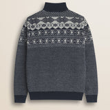 Maglione Fair Isle con Collo Camionista retro - Blue Fairisles