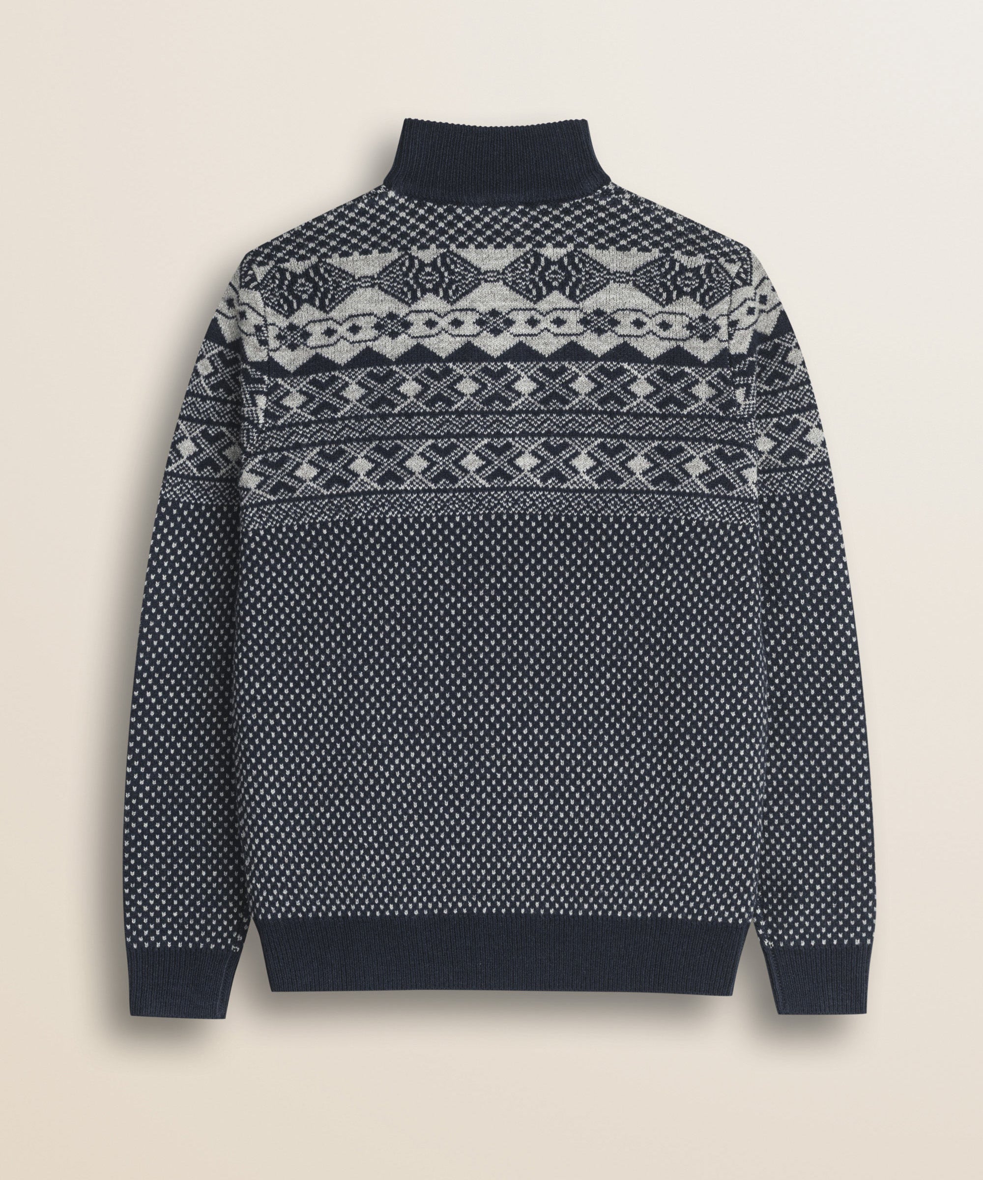 Maglione Fair Isle con Collo Camionista retro - Blue Fairisles