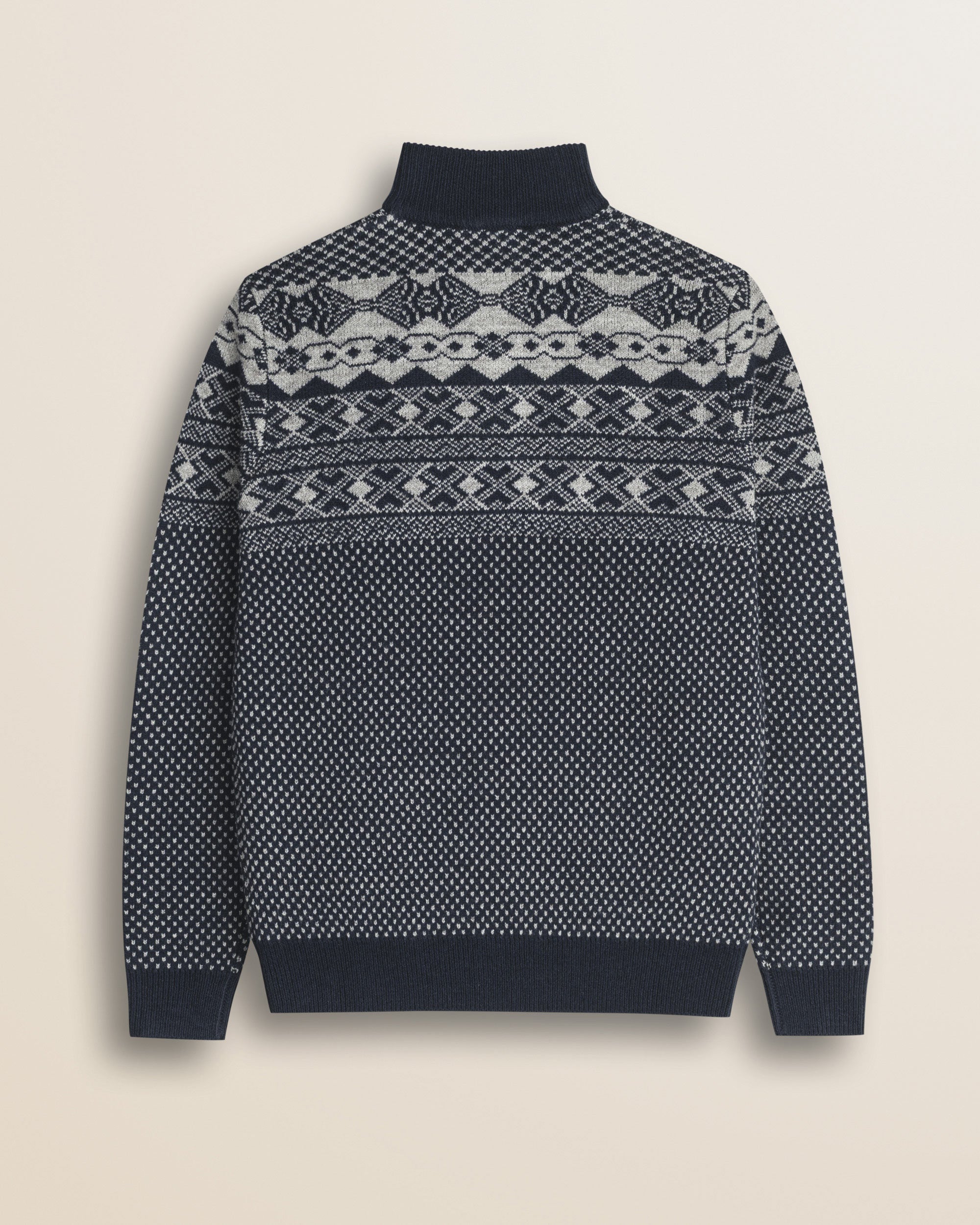 Maglione Fair Isle con Collo Camionista retro - Blue Fairisles