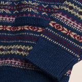 Cardigan Fair Isle in Misto Lana dettaglio manica - Multicolor Blue Fairisles