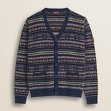 Cardigan Fair Isle in Misto Lana fronte - Multicolor Blue Fairisles