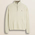 Maglione Mezza Zip a Trecce in Lambswool  fronte - Gardenia