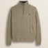 Maglione Mezza Zip a Trecce in Lambswool  fronte - Sand