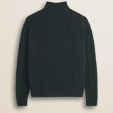 Maglione Mezza Zip a Trecce in Lambswool  retro - Ponderosa Pine