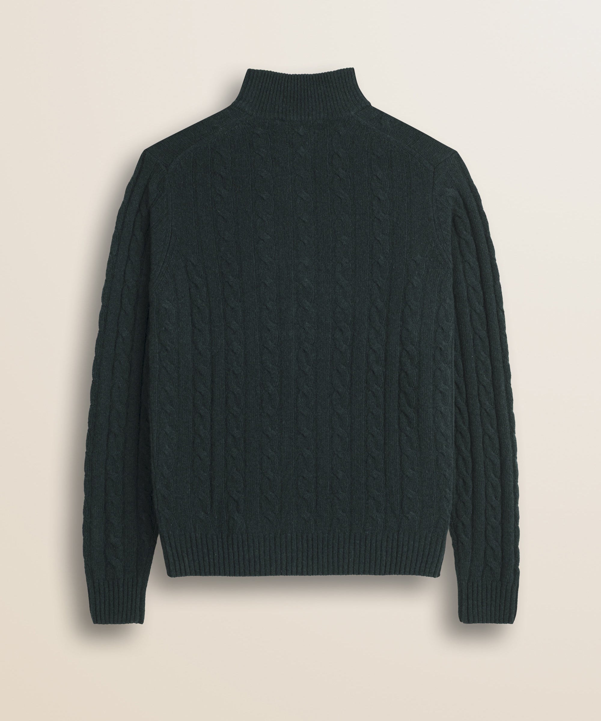 Maglione Mezza Zip a Trecce in Lambswool  retro - Ponderosa Pine
