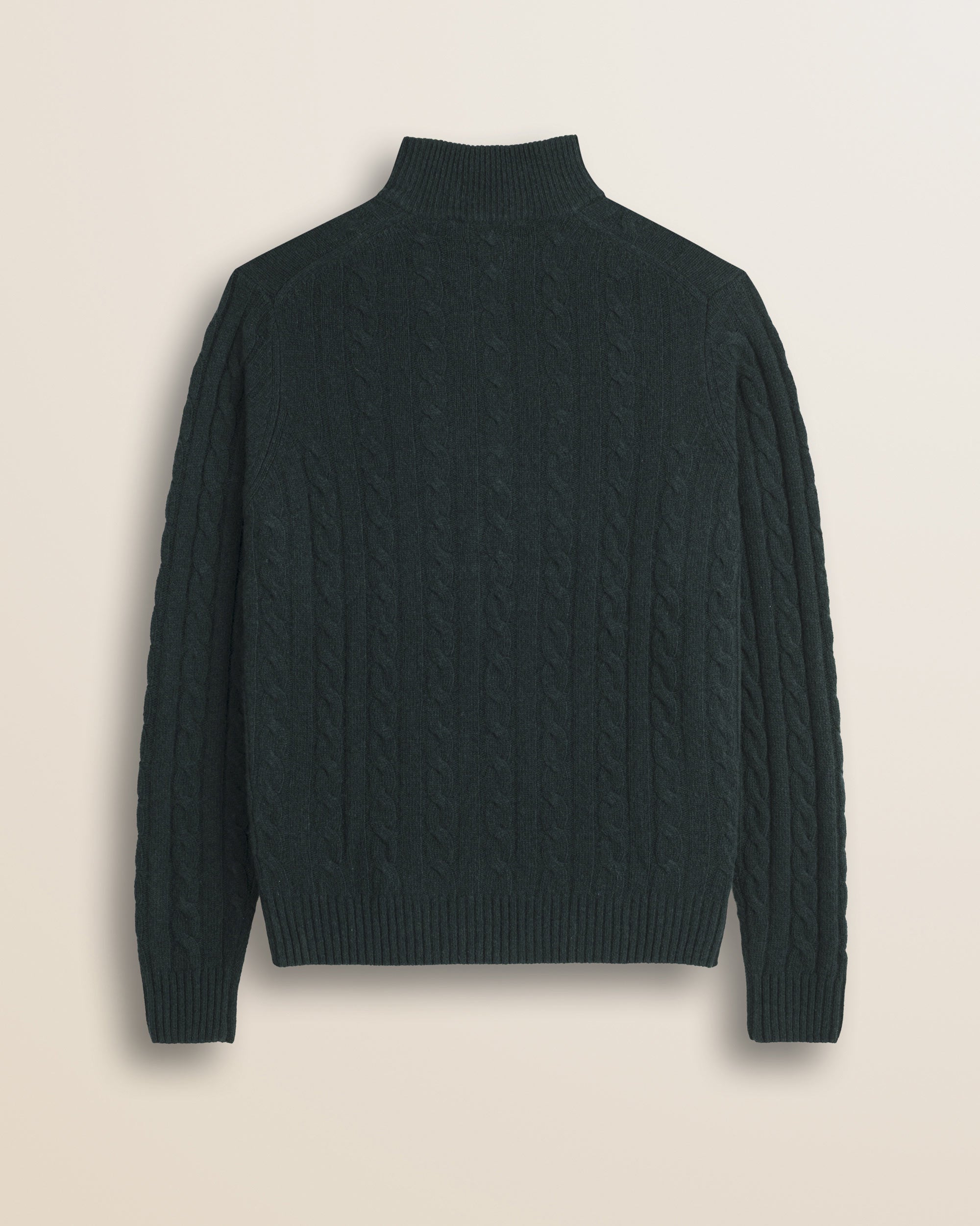 Maglione Mezza Zip a Trecce in Lambswool  retro - Ponderosa Pine
