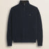 Maglione Mezza Zip a Trecce in Lambswool  fronte - Navy Blue