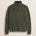 Maglione Mezza Zip a Trecce in Lambswool  fronte - Olive Night