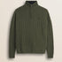 Maglione Mezza Zip a Trecce in Lambswool  fronte - Olive Night