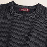 Maglione Raglan in Cotone Acid Wash dettaglio - Black