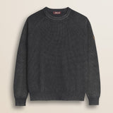 Maglione Raglan in Cotone Acid Wash fronte - Black