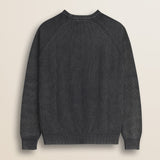 Maglione Raglan in Cotone Acid Wash retro - Black