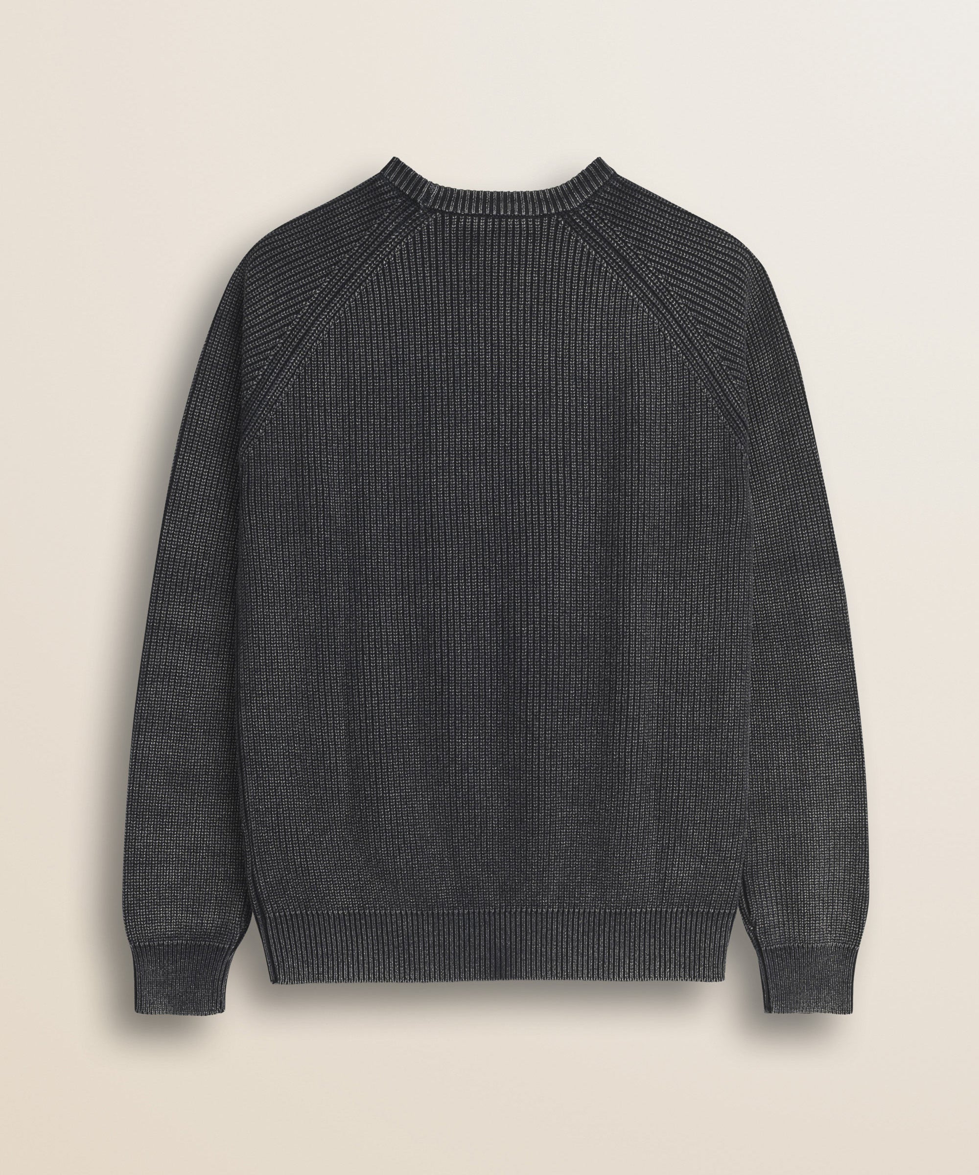 Maglione Raglan in Cotone Acid Wash retro - Black