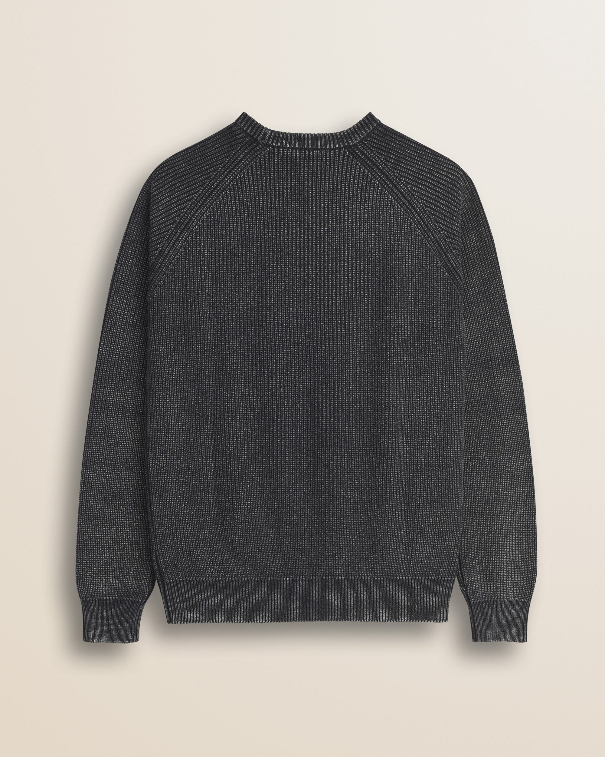 Maglione Raglan in Cotone Acid Wash retro - Black